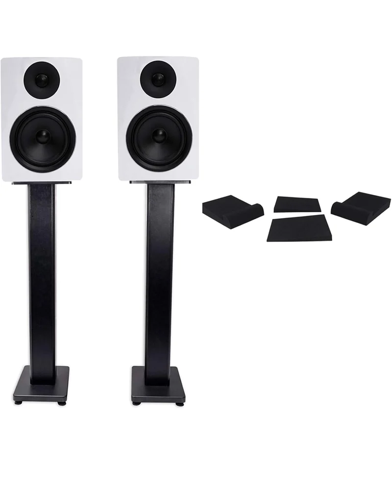 Rockville 2 APM6W 6.5" 2-Way 350 Watt Powered USB Studio Monitors+Stands+Pads
