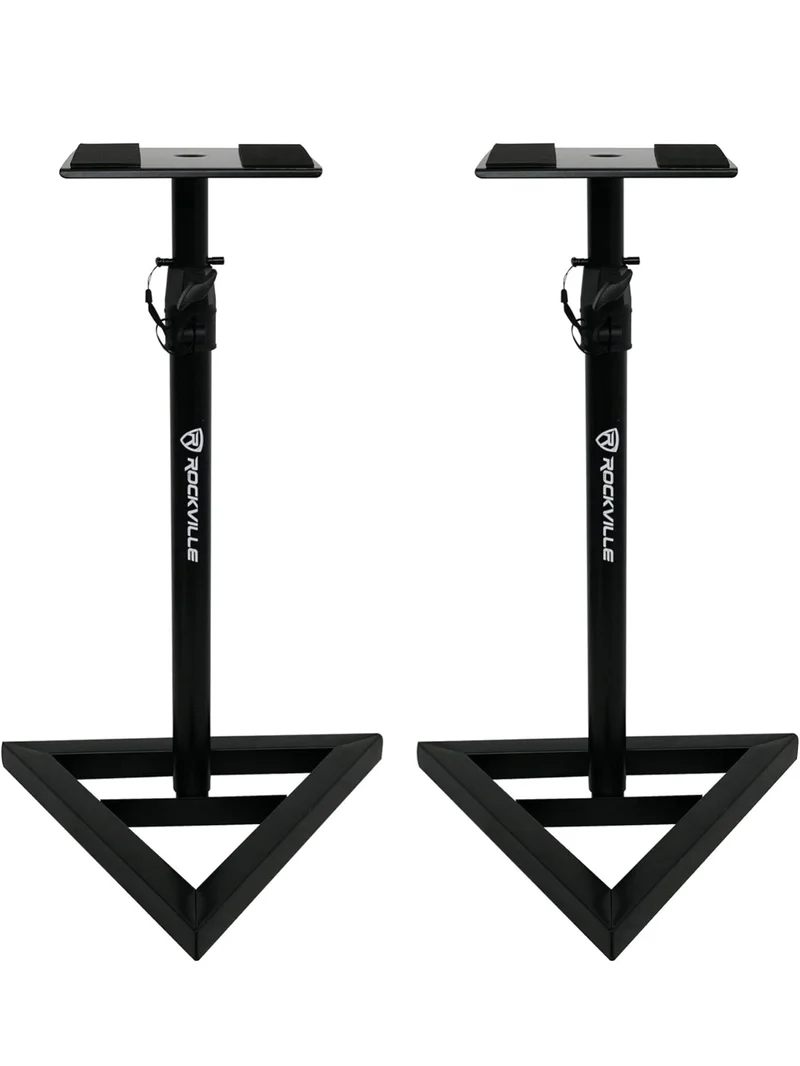 Rockville 2 APM6W 6.5" Powered Studio Monitors+Active 10" Subwoofer+Stands+Pads