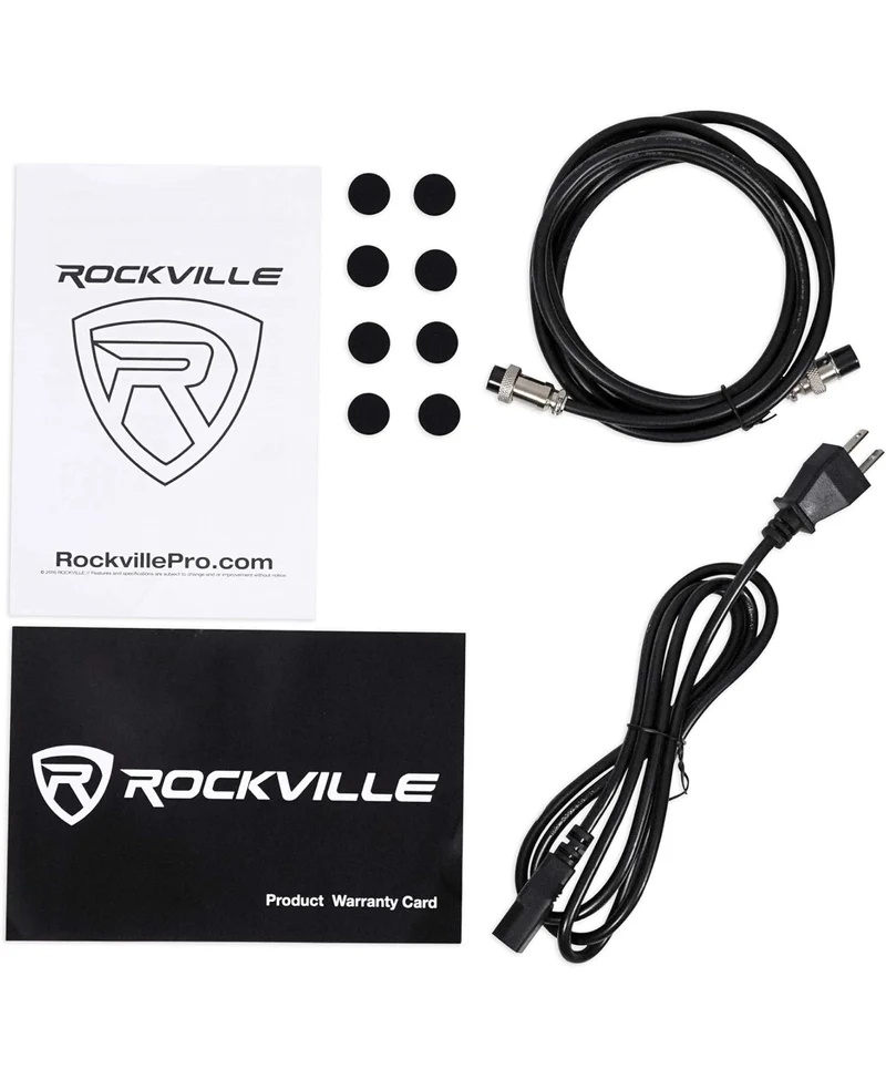 Rockville (2) APM5W 5.25" Powered Studio Monitors+Active Subwoofer+Stands+Pads