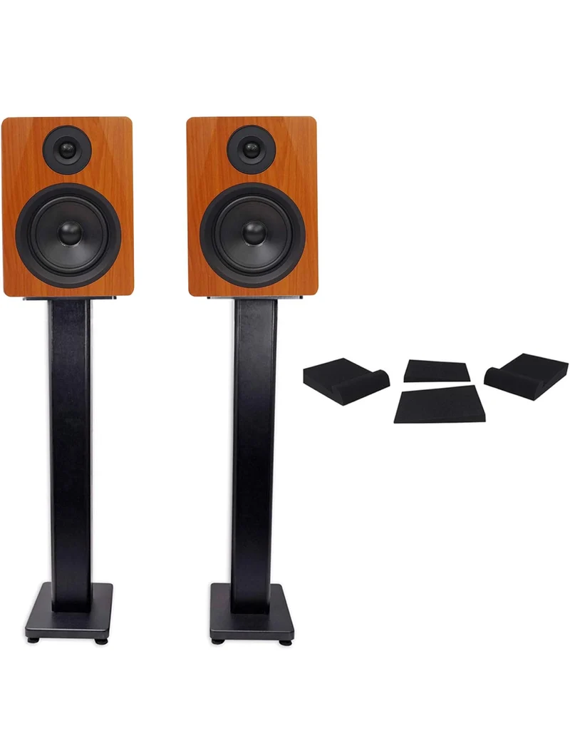 Rockville Pair APM5C 5.25" 2-Way 250W Powered USB Studio Monitors and Stands+Pads