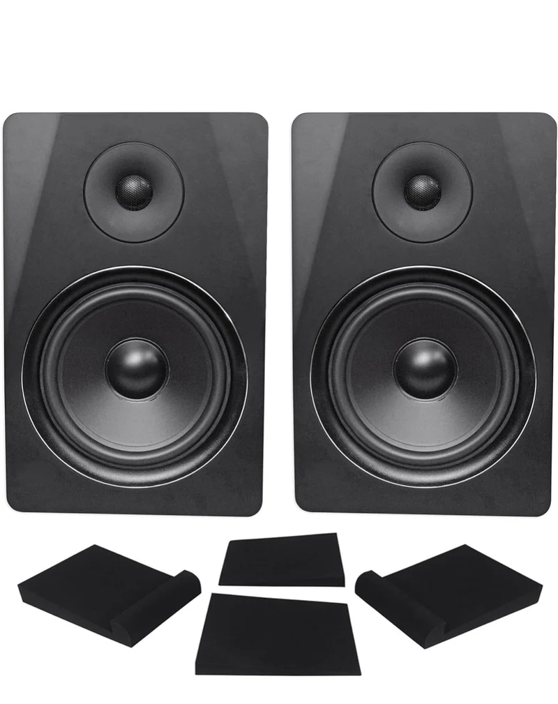 Rockville (2) DPM8B Dual Powered 8" 600w Active Recording Studio Monitors+Pads