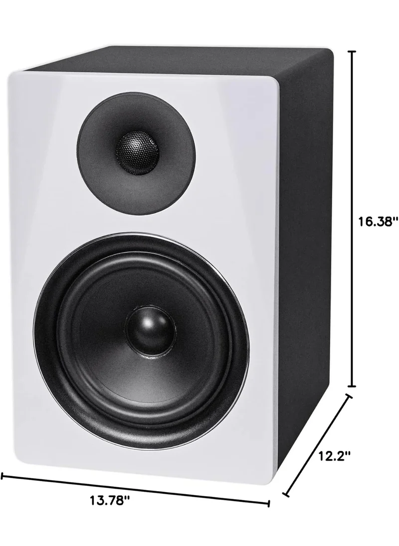 Rockville 2 DPM6W Dual Powered 6.5" 420 Watt Active Studio Monitors+Stands+Pads