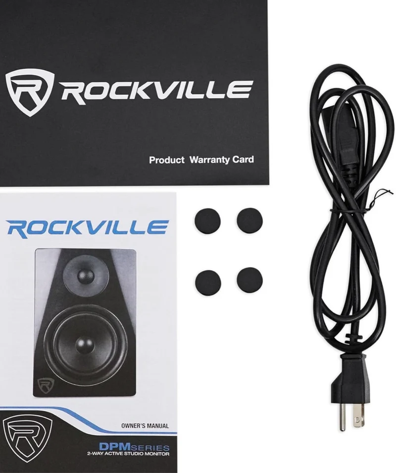 Rockville (2) DPM5W Dual Powered 5.25" 300w Active Studio Monitors+Stands+Pads
