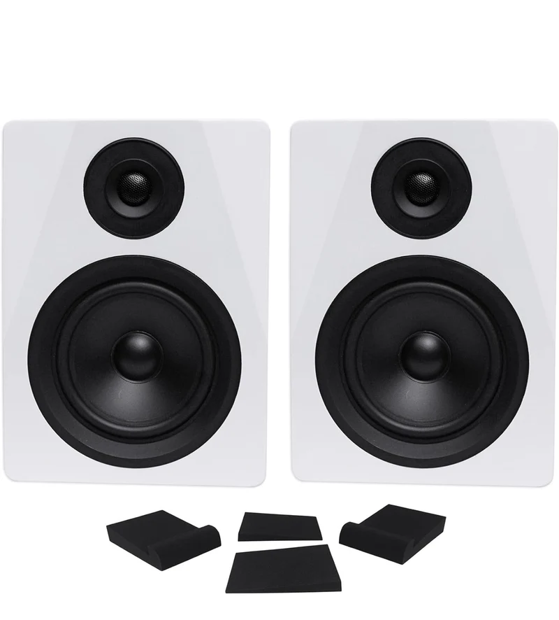 Rockville 2 DPM5W Dual Powered 5.25" 300w Active Recording Studio Monitors+Pads