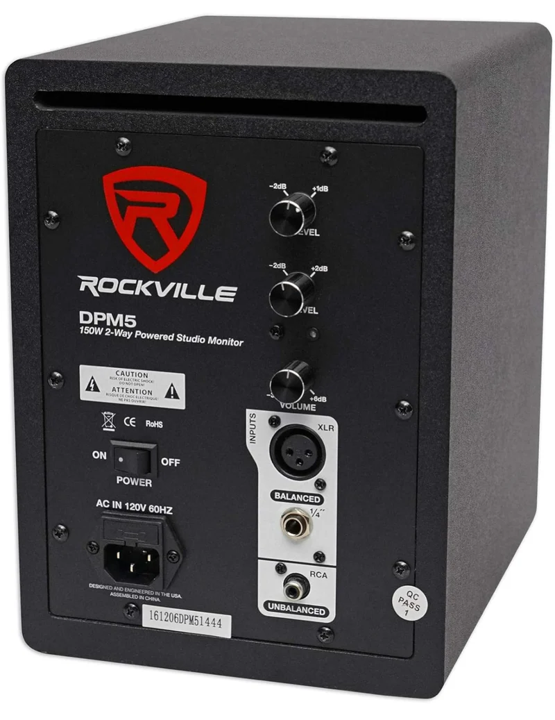 Rockville (2) DPM5W Dual Powered 5.25" 300 Watt Active Studio Monitor Speakers