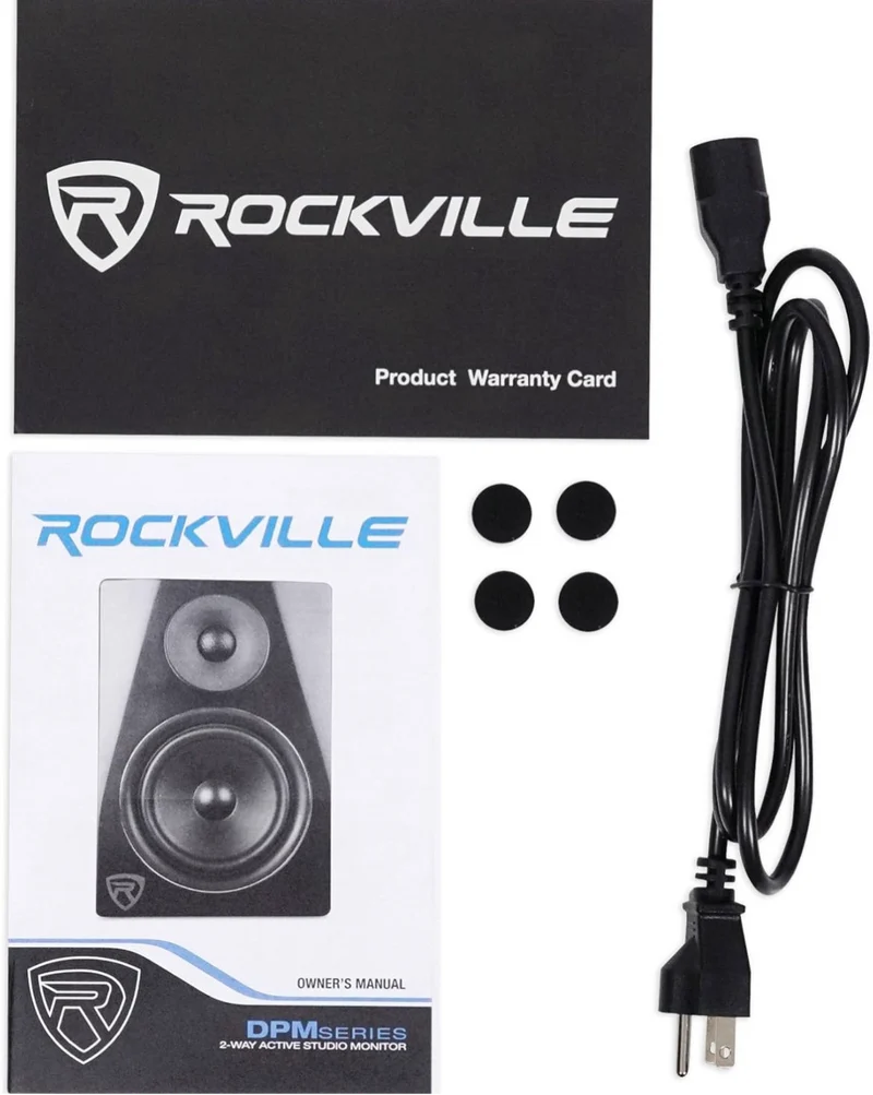 Rockville (2) DPM5C Dual Powered 5.25" 300w Active Studio Monitors+Stands+Pads