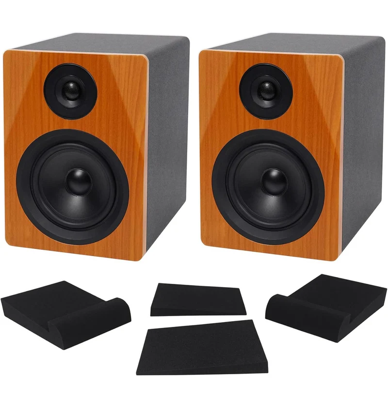 Rockville 2 DPM5C Dual Powered 5.25" 300w Active Recording Studio Monitors+Pads