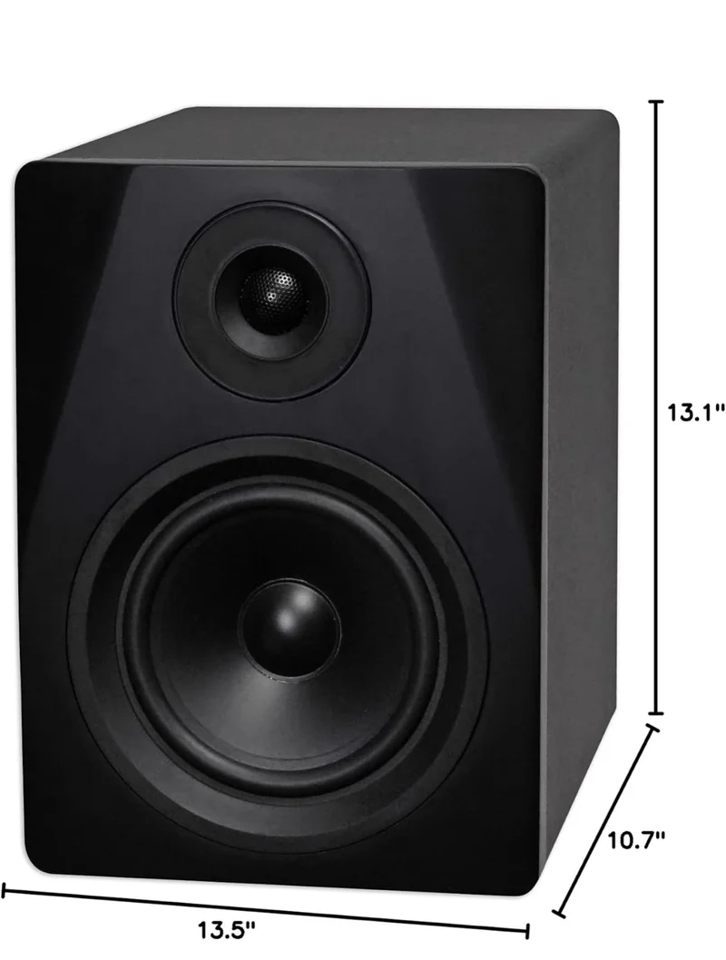 Rockville 2 DPM5B Dual Powered 5.25" 300w Active Recording Studio Monitors+Pads