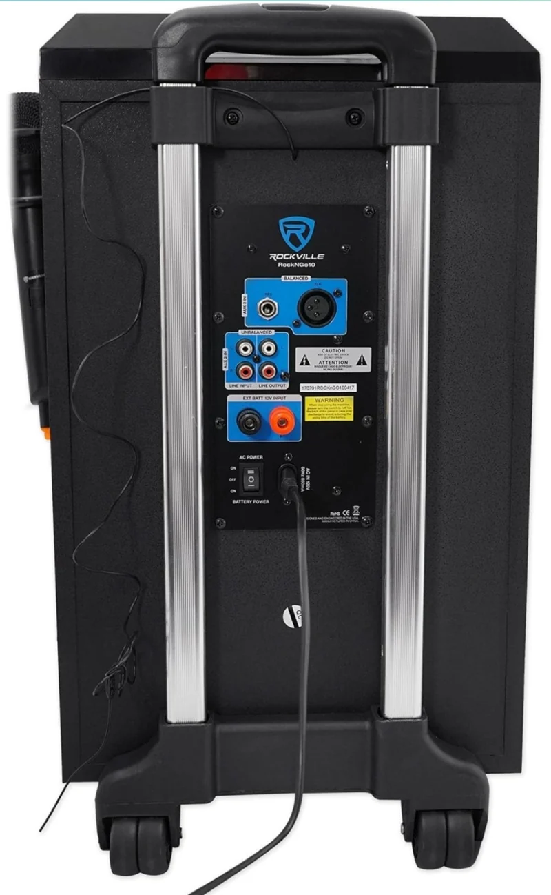 Rockville ROCKnGo 10" Rechargeable PA Speaker w/Bluetooth+Headset+Wireless Mic