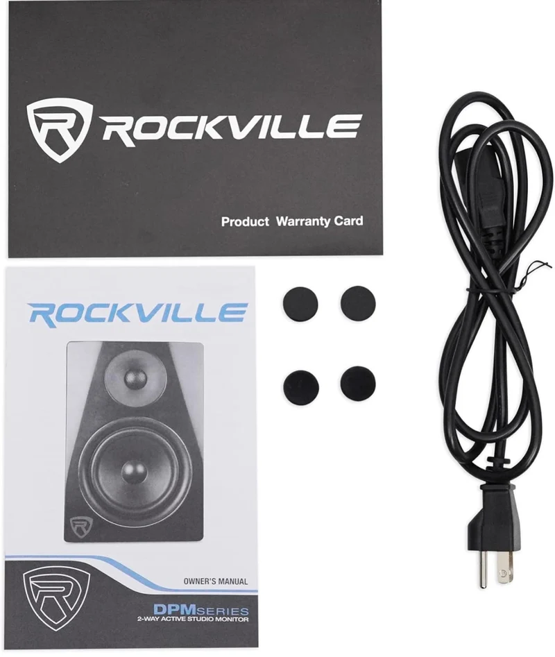 Rockville Pair DPM5B 5.25" 300w Active Studio Monitors - BUNDLE