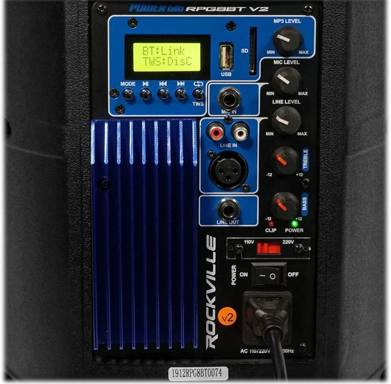 Rockville (2) RPG8BT 8" 800w Powered Bluetooth/USB DJ Speakers BUNDLE