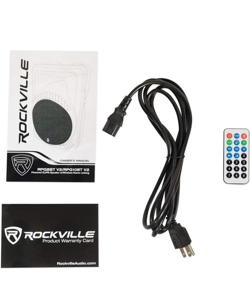 Rockville (2) RPG8BT 8" 800w Powered Bluetooth/USB DJ Speakers BUNDLE