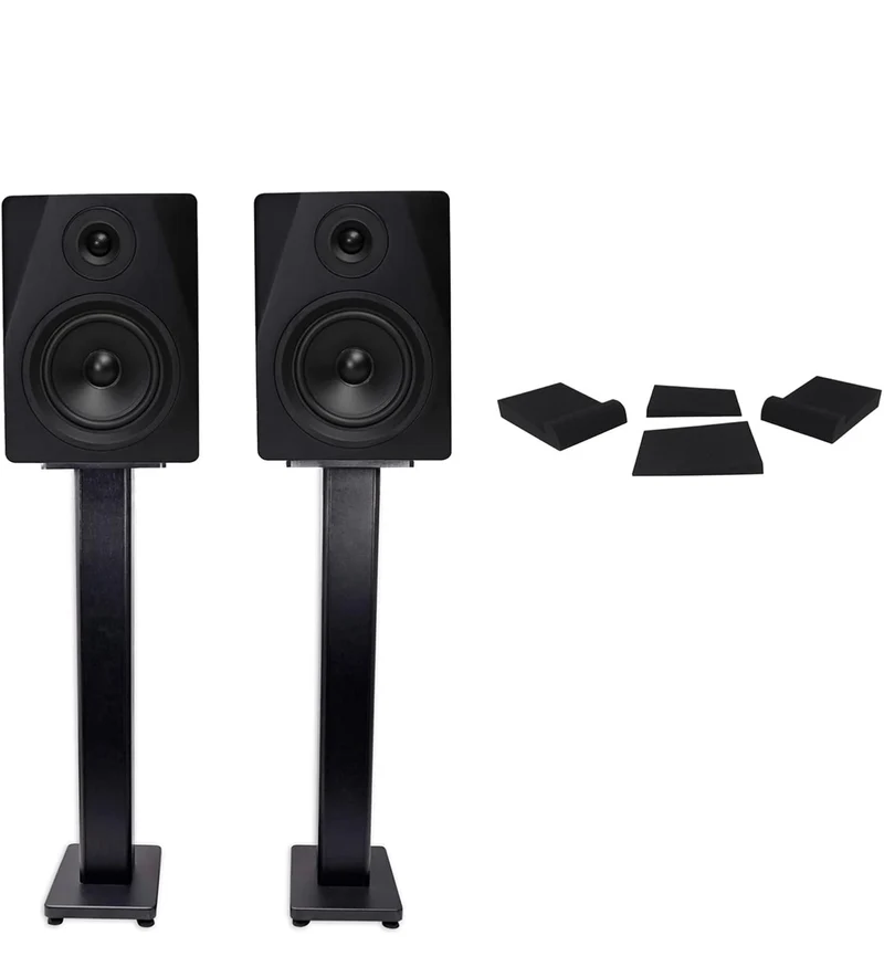 Rockville (2) DPM5B Powered 5.25" 300w Active Studio Monitors+Stands+Pads