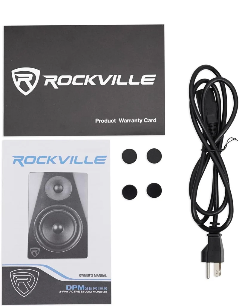 Rockville (2) DPM5B Powered 5.25" 300w Active Studio Monitors+Stands+Pads