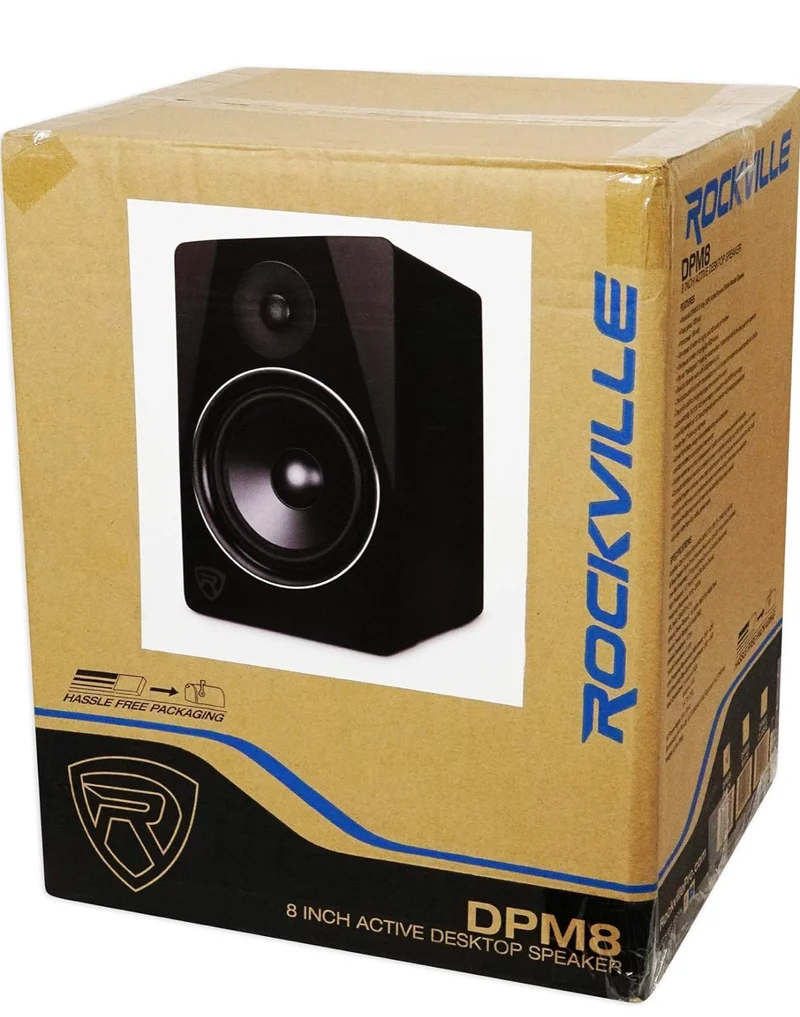 Rockville DPM8B 8" 2-Way 300W Black Active/Powered Studio Monitor Speaker