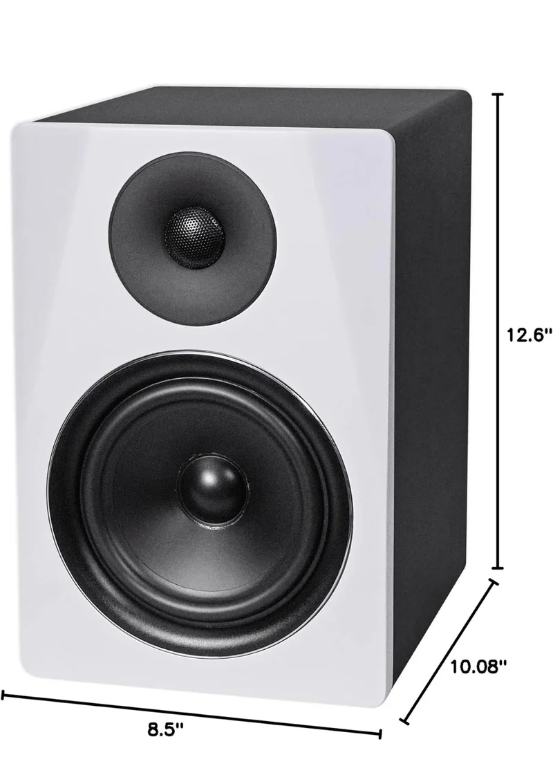 Rockville 6.5" 2-Way 210W White Active/Powered Studio Monitor Speaker (DPM6W)