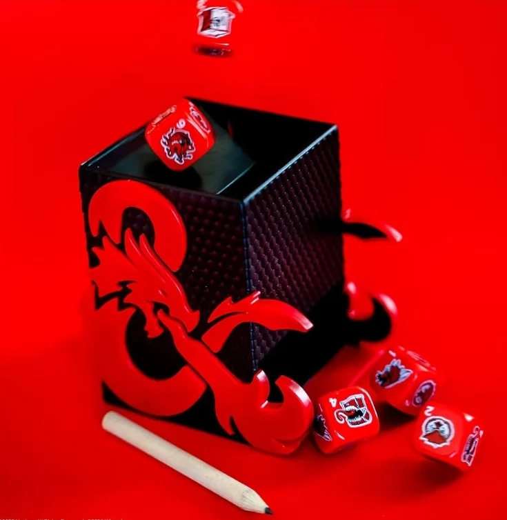 YAHTZEE: Dungeons & Dragons | Collectible Dice Tower | Dice Featuring Dragon, Owl Bear, Gelatinous Cube, Mimic, Mind Flayer, and Beholder