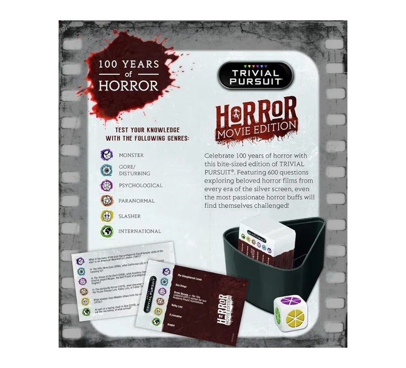 Trivial Pursuit: Horror Movie Edition Questions from Classic Horror Films - Board Game for Fans of Horror Movies