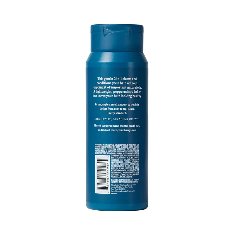 Harry's Men's Shampoo and Conditioner 2 in 1, Gentle & Refreshing For All Hair Types, 14 Fl Oz, 3 Count