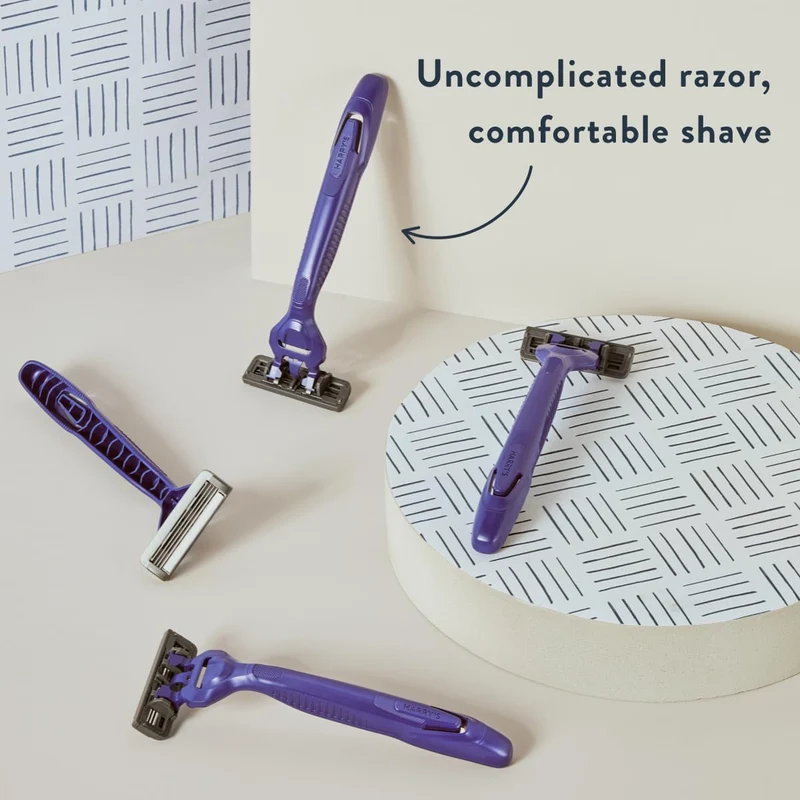 Men's Disposable Razors, 3-Blade Razors with Lubricating Strip and Pivoting Head (4 Count)