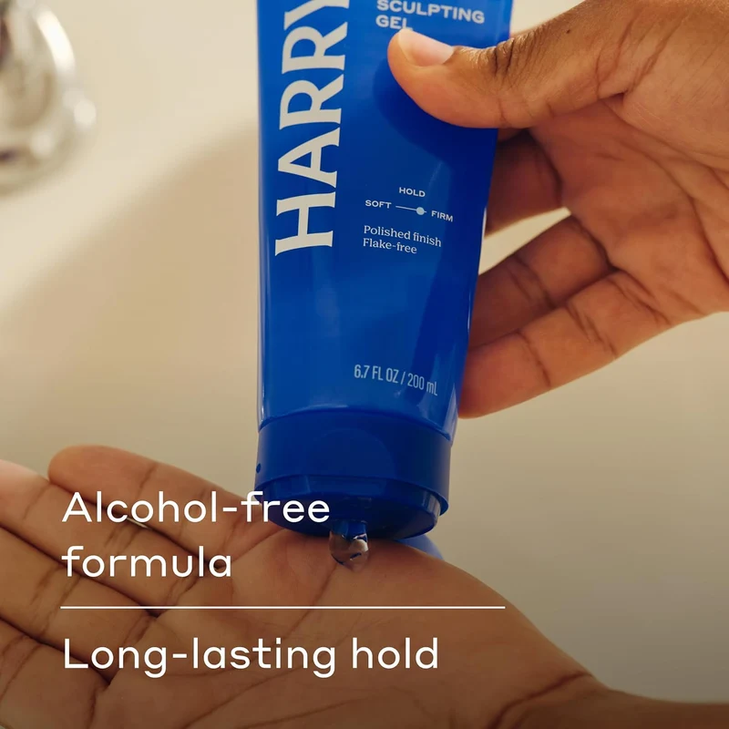 Sculpting Hair Gel for Men with Firm Hold and Polished Finish - 6.7 fl oz - Alcohol-Free Formula (Pack of 2)