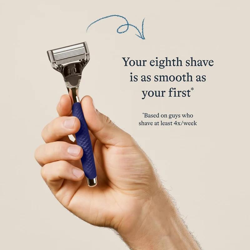 Winston Chrome Razor Handle - (German-Engineered Blades with Lubricating Strip and Precision Trimmer)