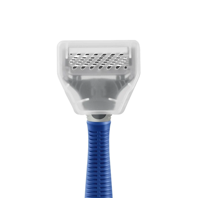 Shaving Kit for Men - Razor Handle, 3 Razor Blade Refills, Foaming Shave Gel, and Travel Blade Cover - Ocean Blue