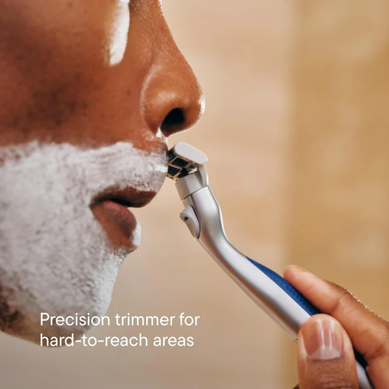 Shaving Kit for Men - Premium Handle, Razor Blade Cartridge, Foaming Shave Gel, and Travel Blade Cover - Tide