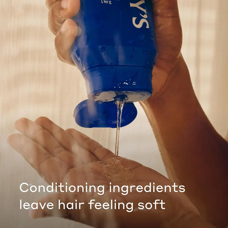 Men's 2 in 1 Shampoo and Conditioner for All Hair Types - New Wildlands Scent No Parabens or Sulfates (3 Pack) 14 fl oz