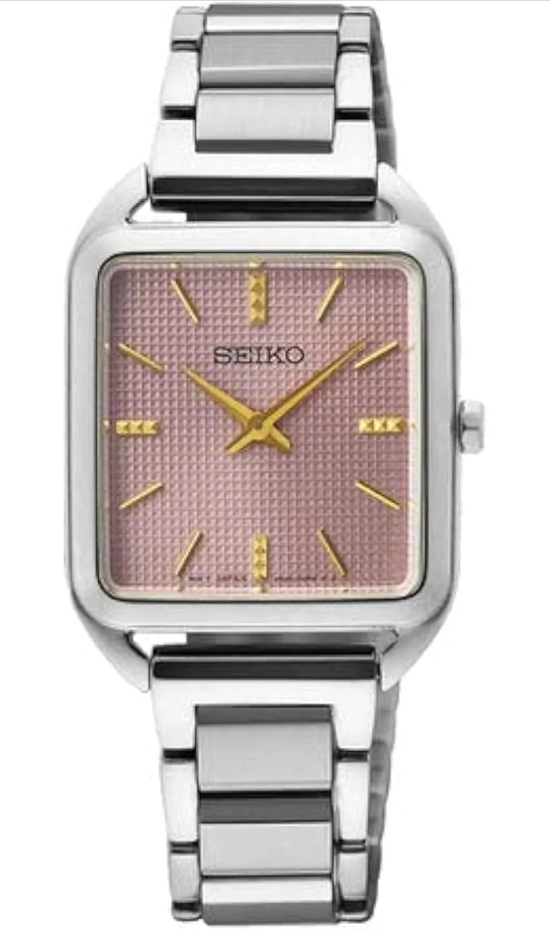 SEIKO Essentials SS Quartz Mauve Pink Dial womens watches