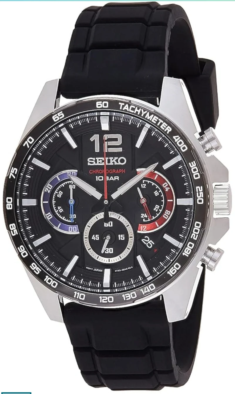 SEIKO Watch for Men - Essentials - Quartz Chronograph, Tachymeter