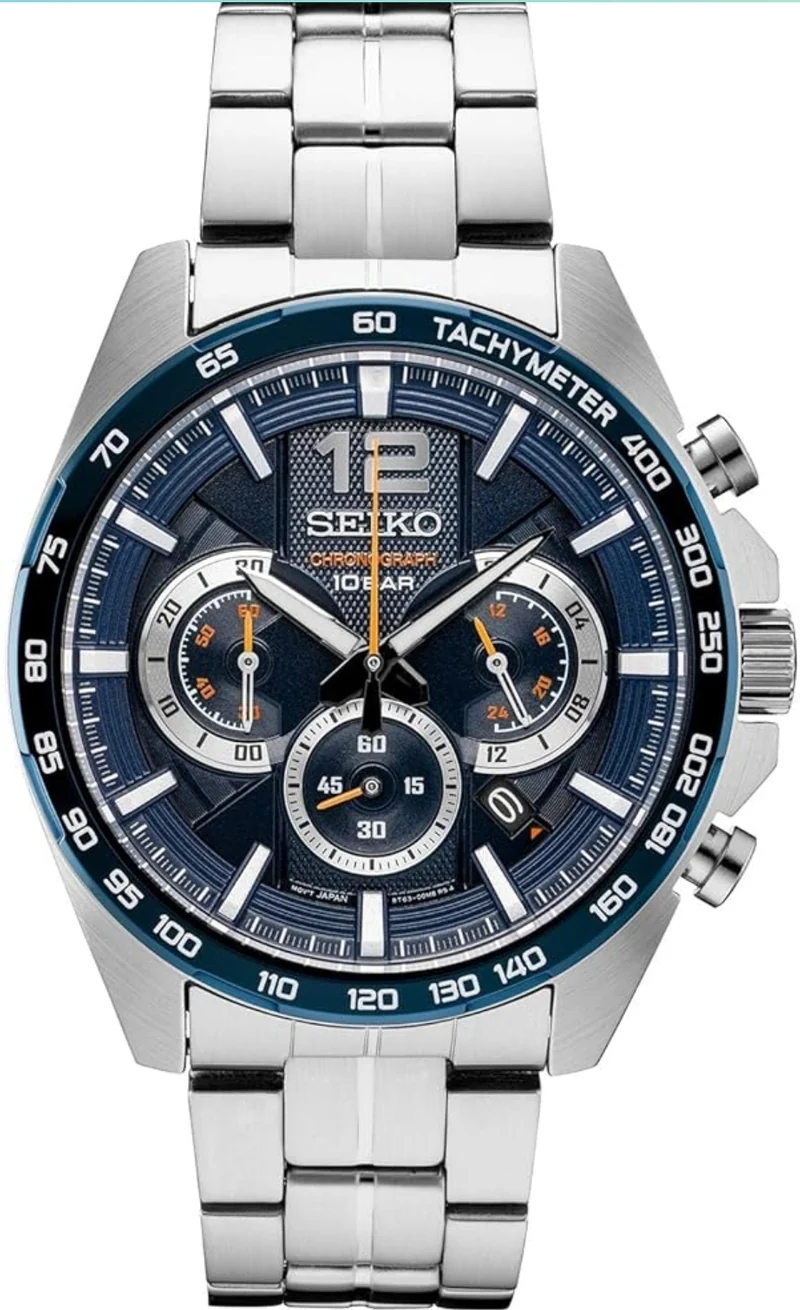 SEIKO Watch for Men - Essentials - Quartz Chronograph, Tachymeter