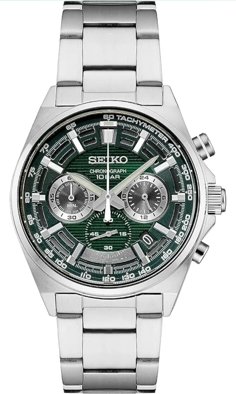 SEIKO Watch for Men - Essentials - Quartz Chronograph, Tachymeter