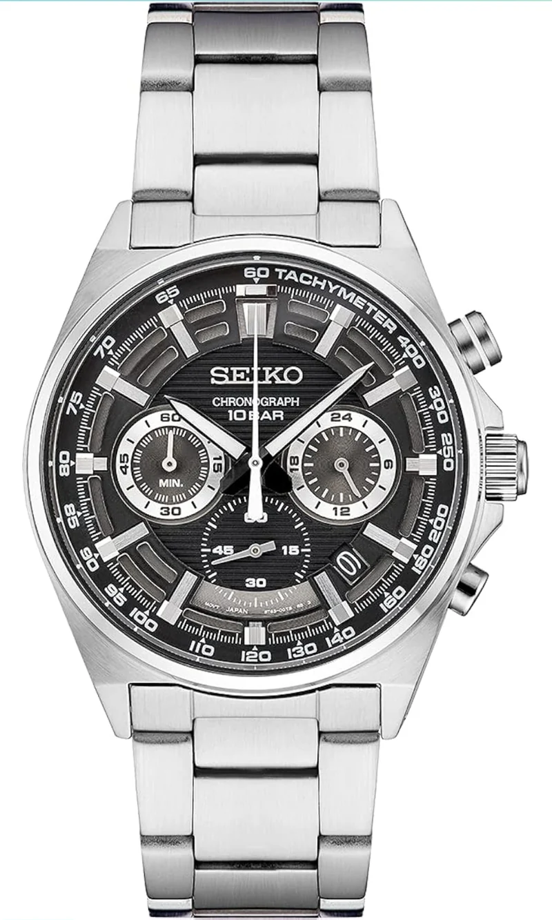 SEIKO Watch for Men - Essentials - Quartz Chronograph, Tachymeter