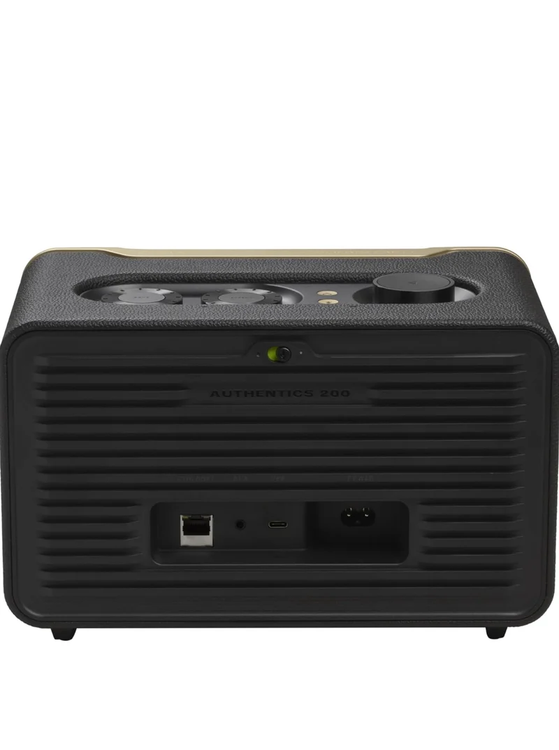 JBL Retro Style Authentics 200 Smart Home Speaker with Built in Wi-Fi, Bluetooth and Voice Assistants - (Black/Gold)