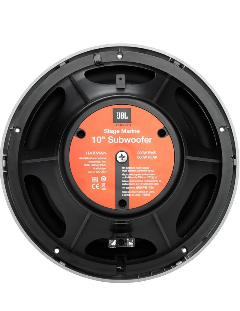 JBL 10 inches Marine Audio Multi-Element subwoofer 200W – (Gray)