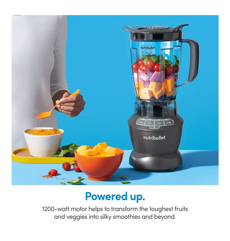 NutriBullet Food Prep, and Frozen Blending, 64 Ounces, 1200 Watt - Dark Gray