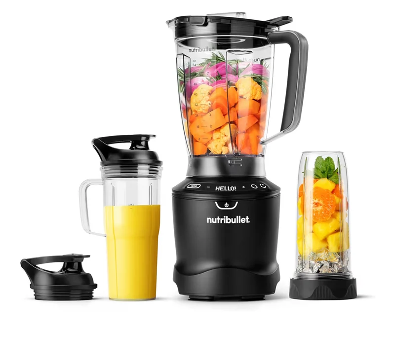 Nutribullet SmartSense Blender Combo, 1400W, 64oz Pitcher, 32oz & 24oz Cups, 5-Speed - Matte Black