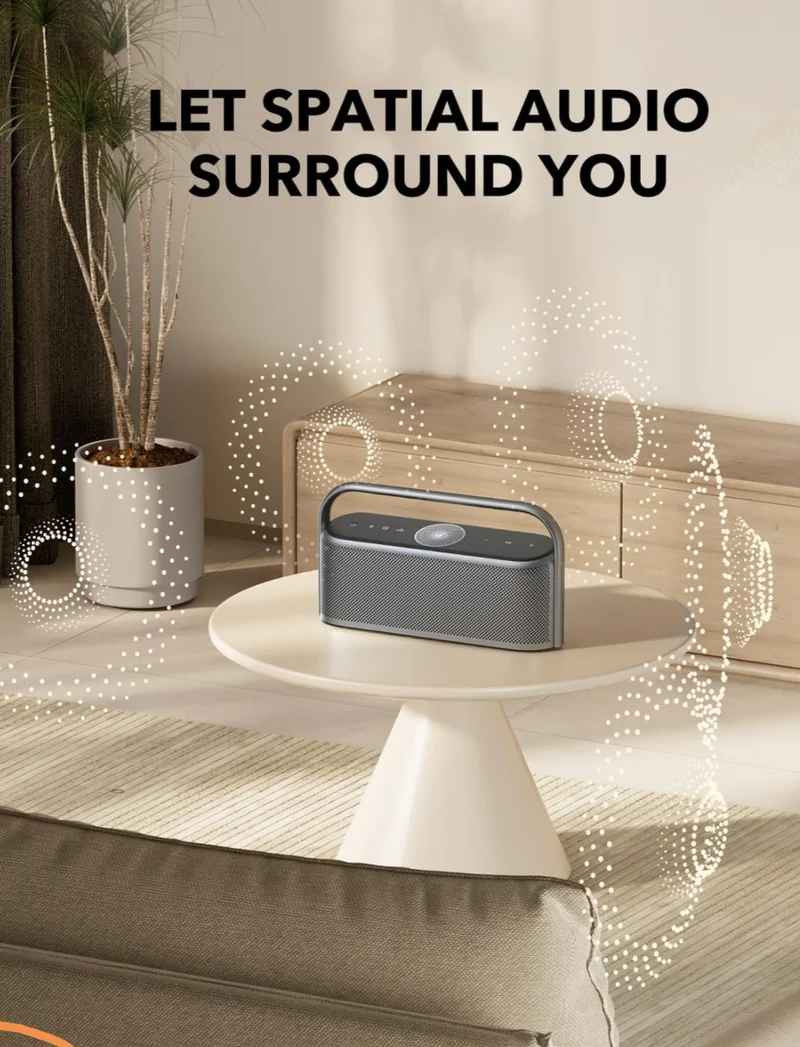 Soundcore Motion X600 Portable Bluetooth Speaker, Hi-Res Spatial Audio with Wireless 50W Sound, IPX7 Waterproof, Pro EQ, AUX-in, Portable Speaker for Home, Office, Backyard and Bathroom Use