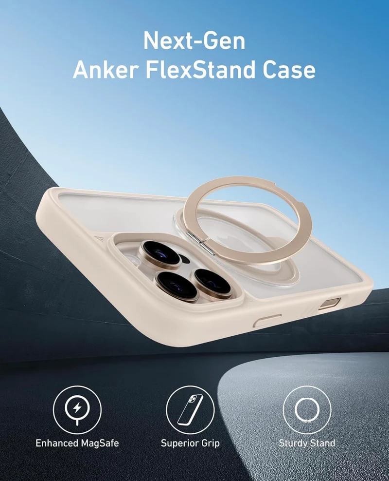 Anker Ultra Magnetic for iPhone Case with Sturdy 360° Ring Stand (Caramel)