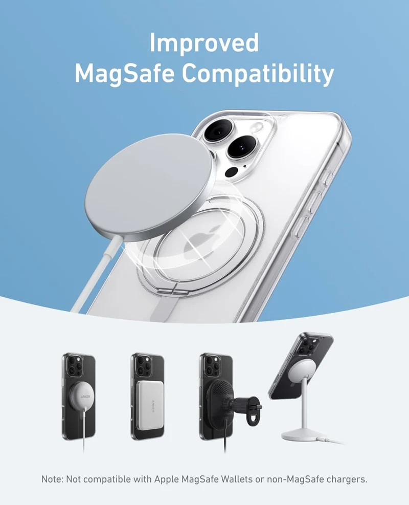 Anker Ultra Magnetic for iPhone Case with Sturdy 360° Ring Stand (Caramel)