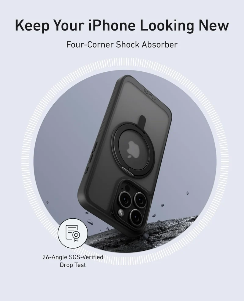 Anker Ultra Magnetic for iPhone Case with Sturdy 360° Ring Stand (Caramel)