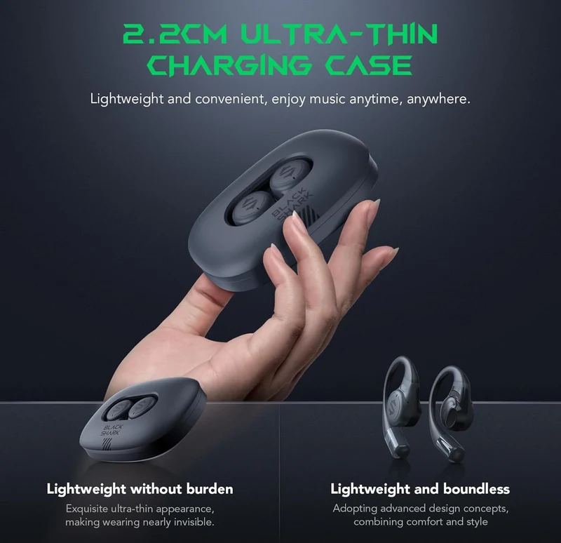 Black Shark Wireless Earbuds with 35ms Ultra-Low Latency w/ Studio-Quality Sound, IPX5 Waterproof