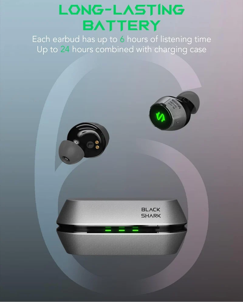 Black Shark Wireless Earbuds with 35ms Ultra-Low Latency w/ Studio-Quality Sound, IPX5 Waterproof