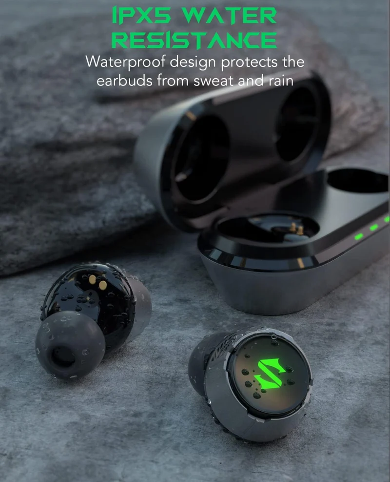 Black Shark Wireless Earbuds with 35ms Ultra-Low Latency w/ Studio-Quality Sound, IPX5 Waterproof