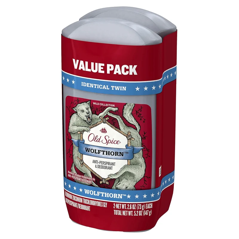 Old Spice Wild Collection Invisible Solid Anti-Perspirant and Deodorant, Wolfthorn Scent - 2.6 Oz Ea, 2 Count