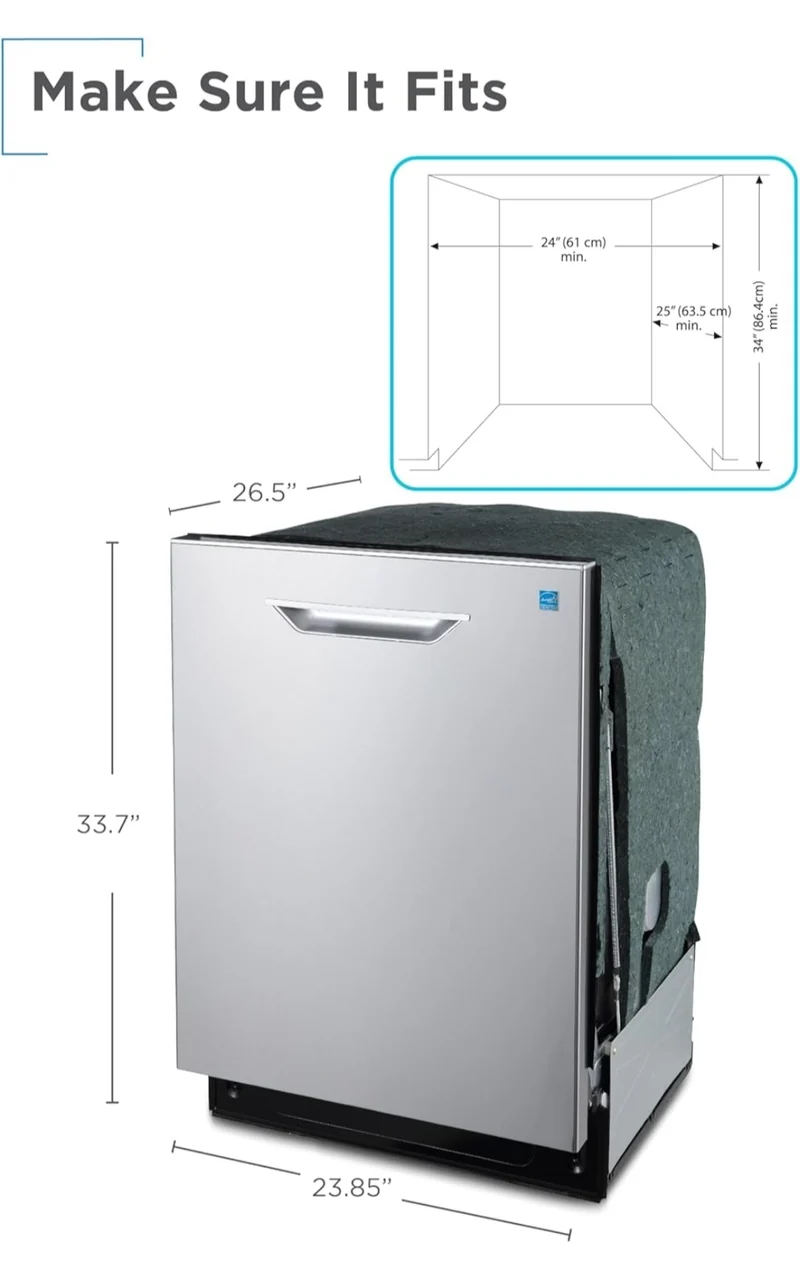 BLACK+DECKER 24" Designer Series Built-In Dishwasher, 14-Place Setting Capacity with Stainless Steel Tub, 6 Wash Programs and Smart Wash System, Low Noise, ENERGY STAR Certified, BDW400MS
