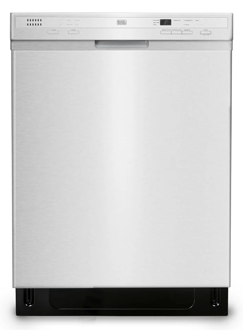 BLACK+DECKER 24" Built-In Dishwasher, 12-Place Setting Capacity with Stainless Steel Tub, Dish Washer with 6 Wash Programs, Low Noise, ENERGY STAR Certified, BDW200MS, Stainless Steel Look