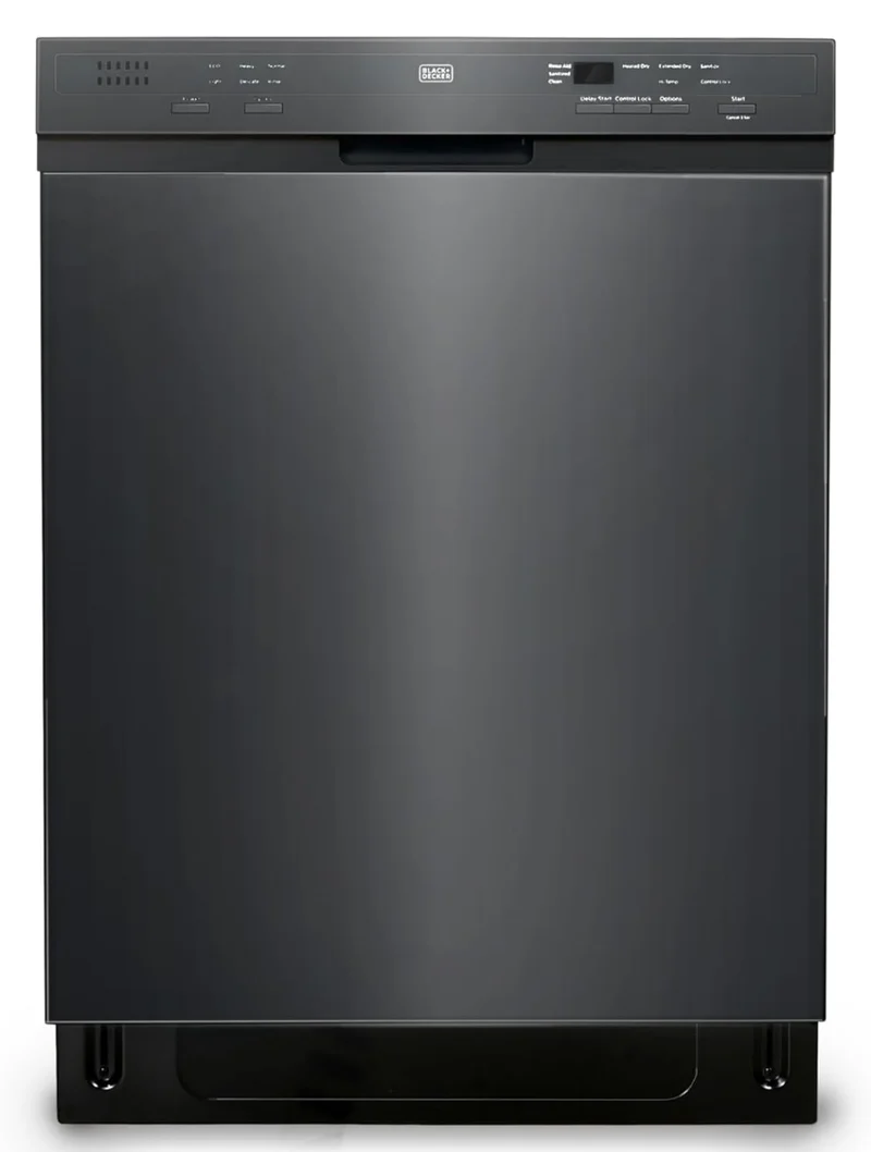 BLACK+DECKER 24" Built-In Dishwasher, 12-Place Setting Capacity with Stainless Steel Tub, Dish Washer with 6 Wash Programs, Low Noise, ENERGY STAR Certified, BDW200MB, Black