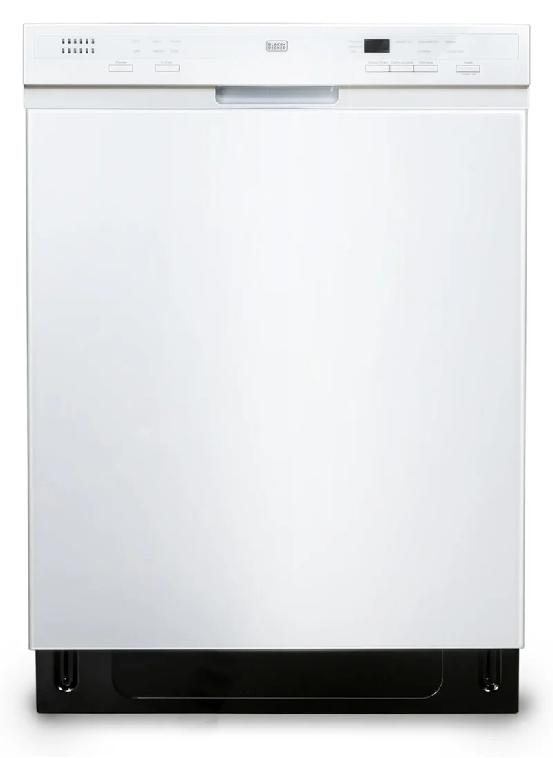 BLACK+DECKER 24" Built-In Dishwasher, 12-Place Setting Capacity with Stainless Steel Tub, Dish Washer with 6 Wash Programs, Low Noise, ENERGY STAR Certified, BDW200MW, White
